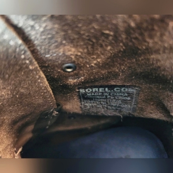 SOREL Joan Of Artic Brown Leather Lace Up Winter Weather Wedge Snow Boots 9 EUC - Picture 12 of 16